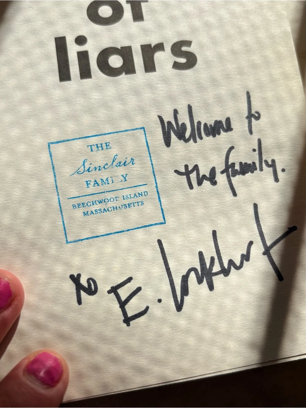 Family of Liars Signed book by E Lockhart